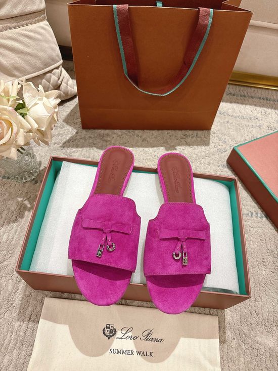 Loro Piana Comfortable Knitted Slippers with Soft Sheepskin Insole