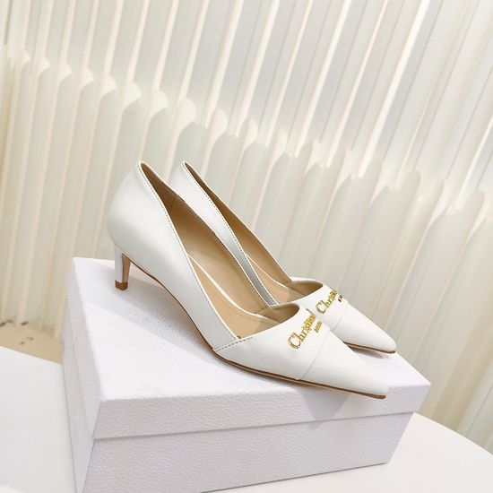 Christian Dior CD Classic Pointed Toe Leather Slip On High Heel Pumps
