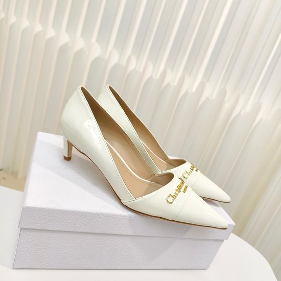 Christian Dior CD Classic Pointed Toe Leather Slip On High Heel Pumps