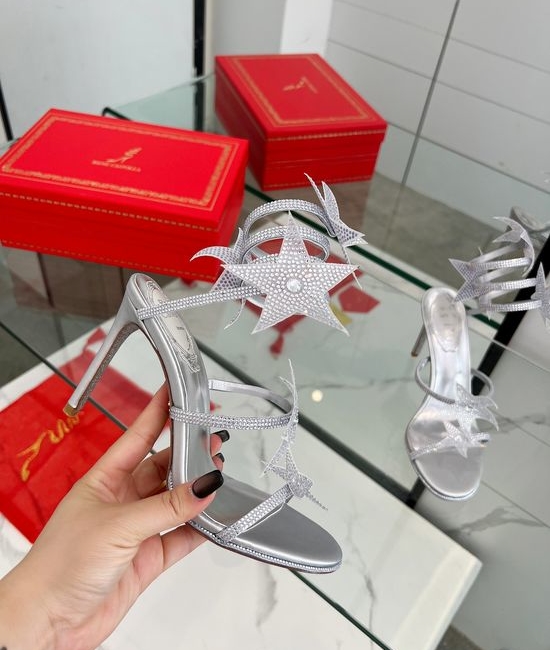 Rene Caovilla Rhinestone Decor Strappy Stiletto Party Sandals