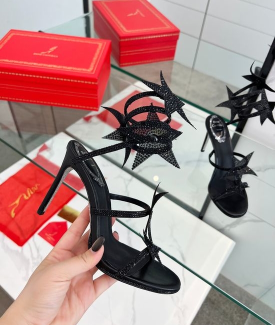 Rene Caovilla Rhinestone Decor Strappy Stiletto Party Sandals