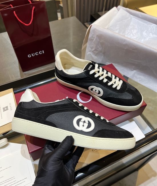 Gucci Premium Retro Casual Training Sneakers Durable Suede Leather Upper
