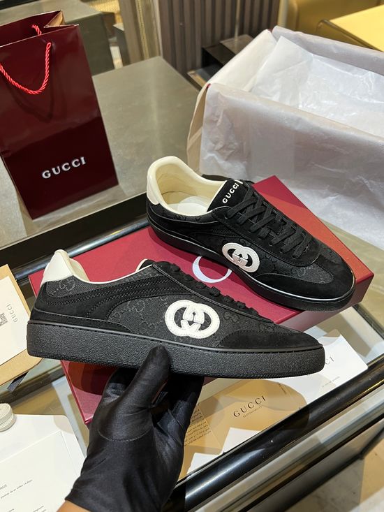 Gucci Premium Retro Casual Training Sneakers Durable Suede Leather Upper