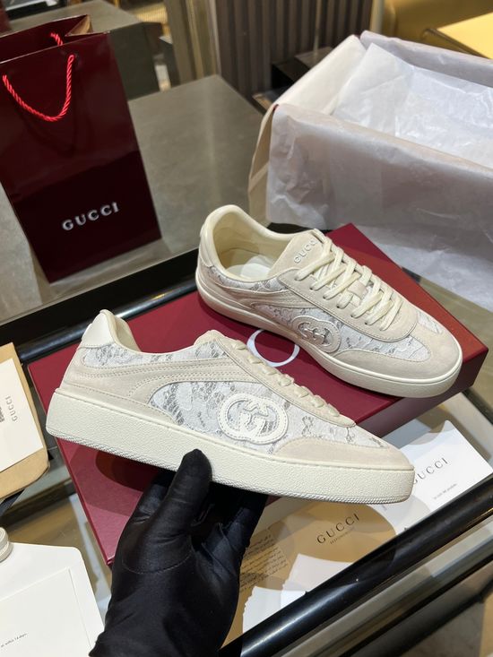 Gucci Premium Retro Casual Training Sneakers Durable Suede Leather Upper
