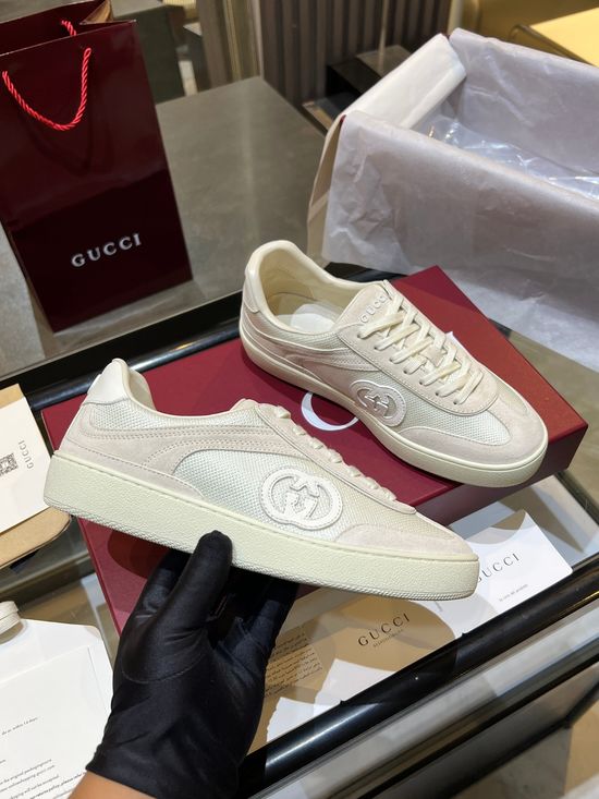 Gucci Premium Retro Casual Training Sneakers Durable Suede Leather Upper