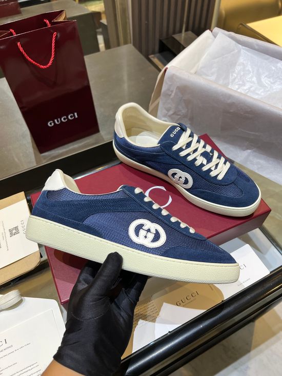Gucci Premium Retro Casual Training Sneakers Durable Suede Leather Upper