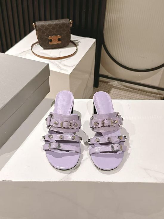 Balenciaga Metal Studded Comfort Flat Slide Sandals