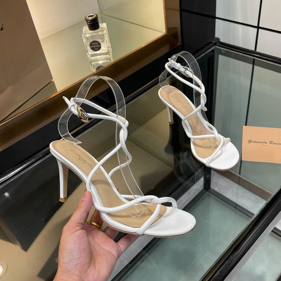 Gianvito Rossi Elegant Thin Strap Block Heel Slide Sandals