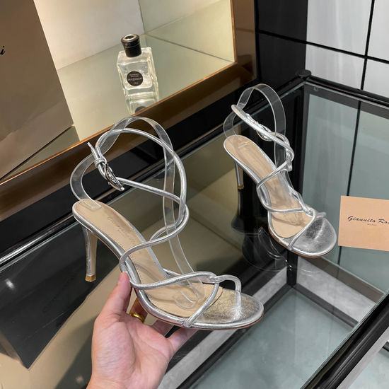 Gianvito Rossi Elegant Thin Strap Block Heel Slide Sandals