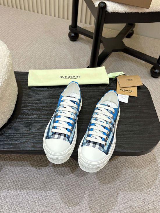 Burberry Classic Plaid Pattern Casual Lace Up Comfort Shoes