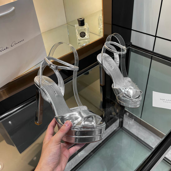Aquazzura Patent Leather High Heel Sandals With Full Packaging