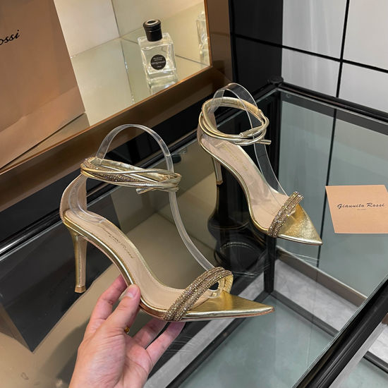 Gianvito Rossi Sparkling Rhinestone Pointed Toe High Heel Sandals