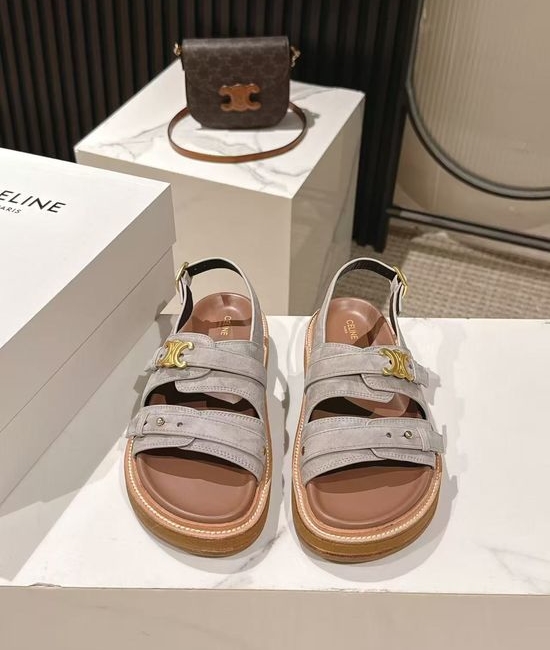 Celine Vintage Retro Leather Sandals Slip On Casual Footwear