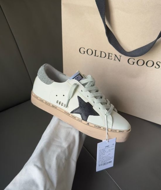 Golden Goose GGDB Rhinestone Detail Thick Sole Distressed Casual Daily Sneakers