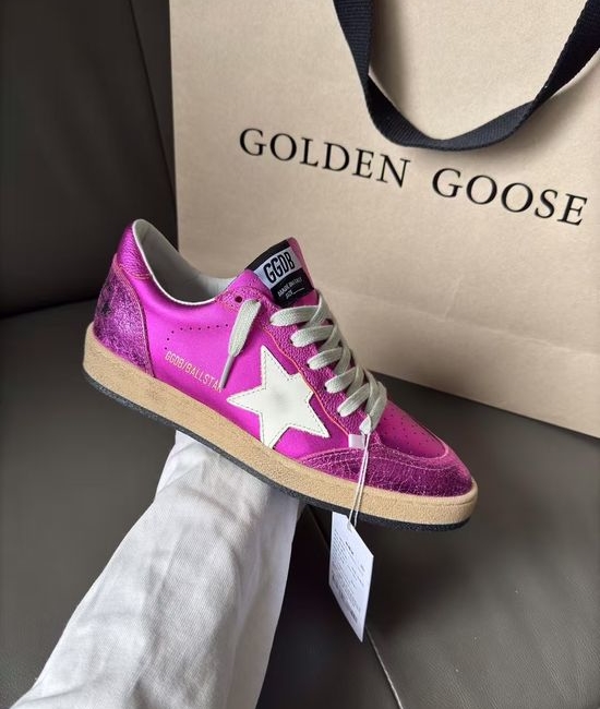 Golden Goose GGDB Purple Distressed Leather Upper Comfortable Casual Shoes
