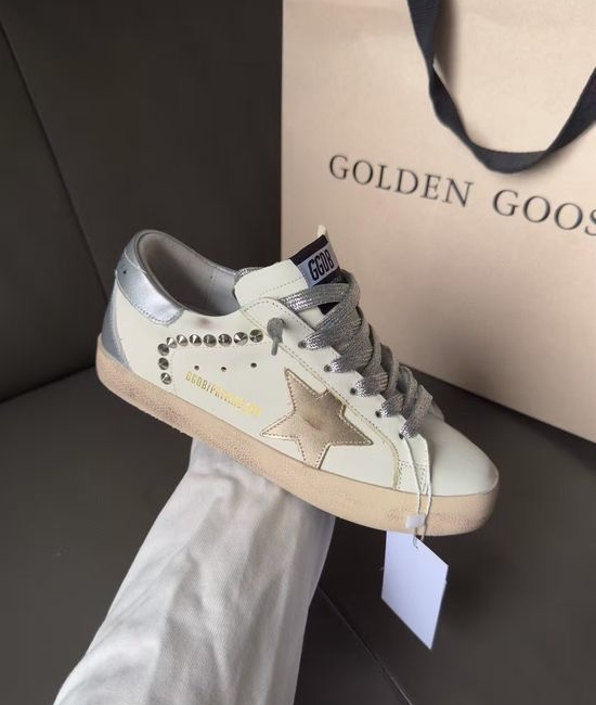 Golden Goose GGDB Stylish Studded Distressed Casual Sneakers Soft Lined Comfort Shoes
