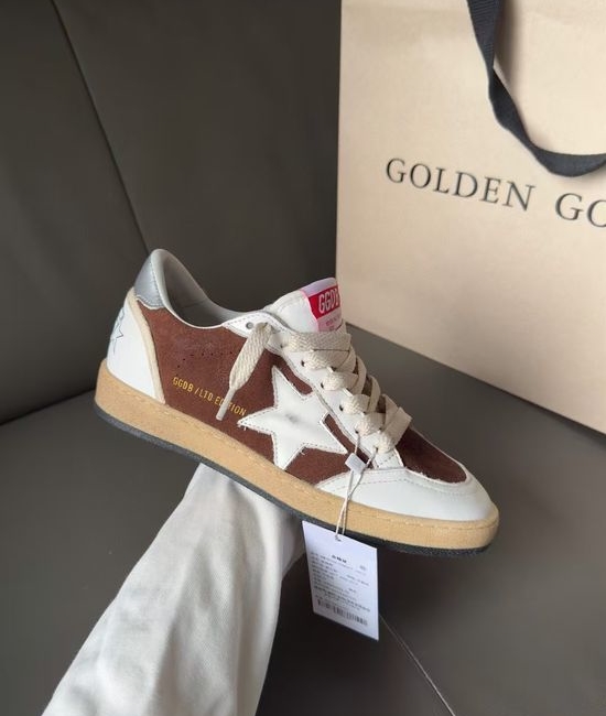 Golden Goose GGDB Distressed Casual Sneakers with Silver Star Accents