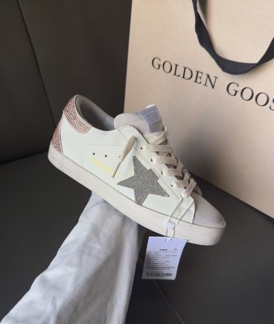 Golden Goose GGDB Distressed Casual Sneakers with Crystal Star Accents