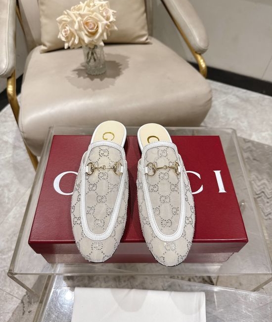 Gucci Premium Sheepskin Casual Half Slipper Comfort Flat Shoes