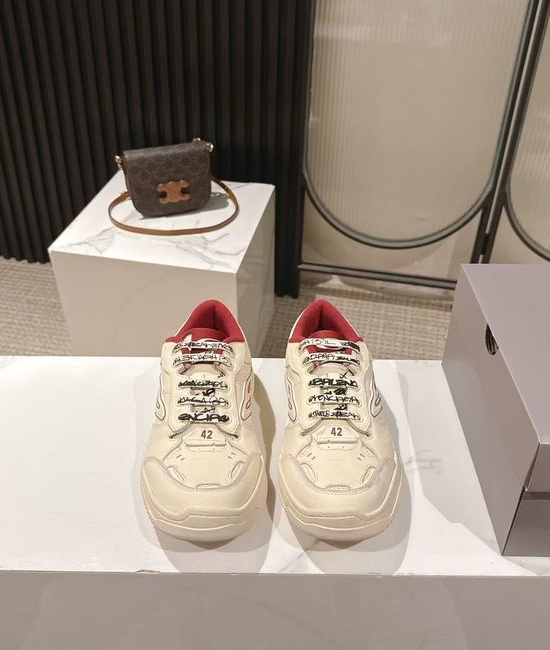 Balenciaga Vintage Distressed Leather Casual Sneakers with Signature Detail