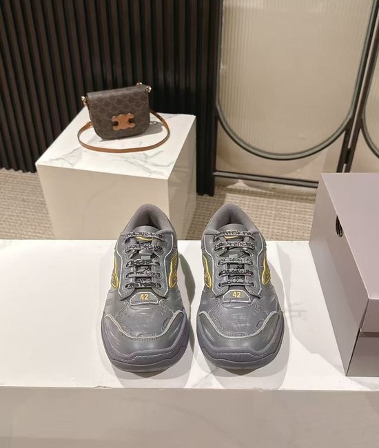 Balenciaga Vintage Distressed Leather Casual Sneakers with Signature Detail