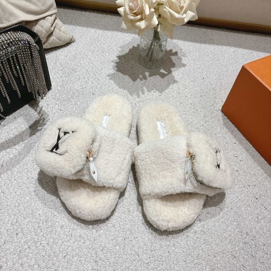 Louis Vuitton LV Soft Wool Slip-On Slippers Anti-Slip Comfortable Footwear