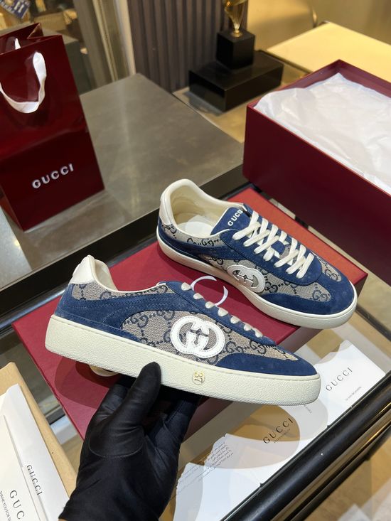 Gucci Premium Retro Casual Training Sneakers Durable Suede Leather Upper