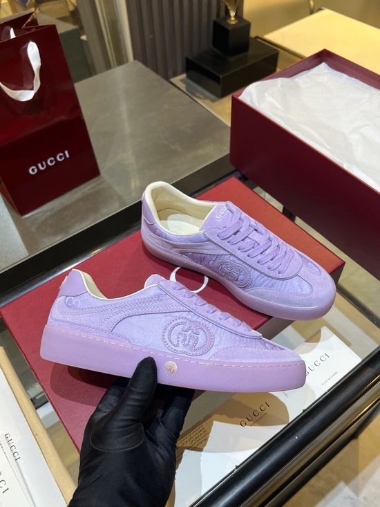 Gucci Premium Retro Casual Training Sneakers Durable Suede Leather Upper