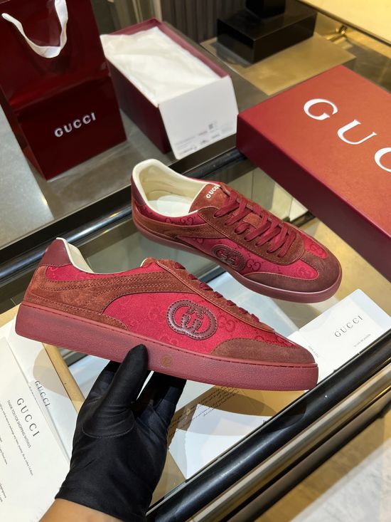 Gucci Premium Retro Casual Training Sneakers Durable Suede Leather Upper