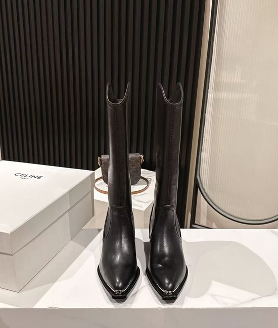 Celine High-end Logo Adorned Calfskin Ankle Boots