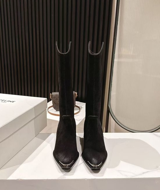 Celine High-end Logo Adorned Calfskin Ankle Boots