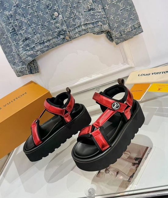 Louis Vuitton LV Comfortable Height Increasing Magic Tape Sandals