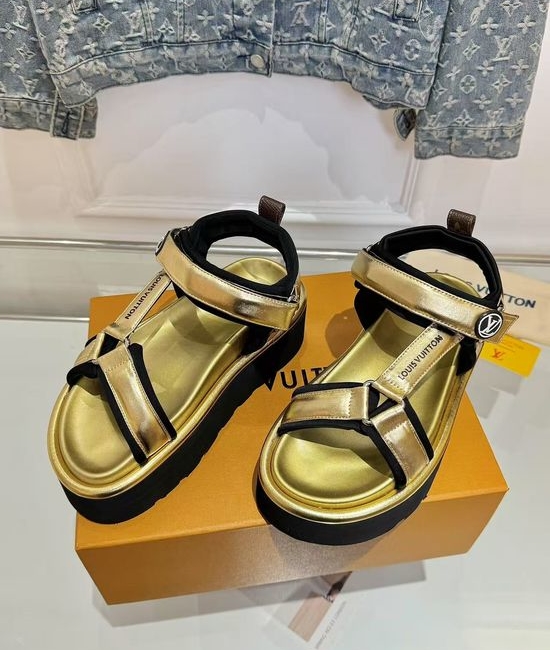 Louis Vuitton LV Comfortable Height Increasing Magic Tape Sandals