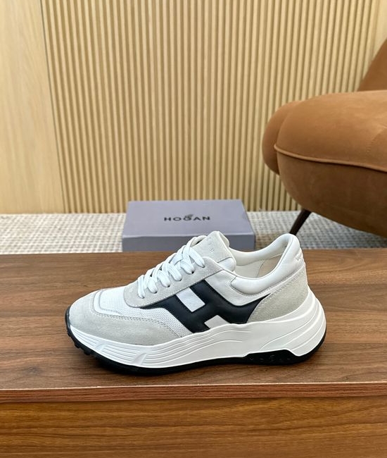 Hogan Color-Block Thick-Soled Sneakers with Striped Design