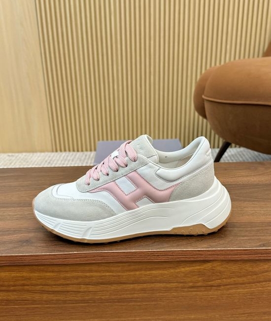 Hogan Color-Block Thick-Soled Sneakers with Striped Design