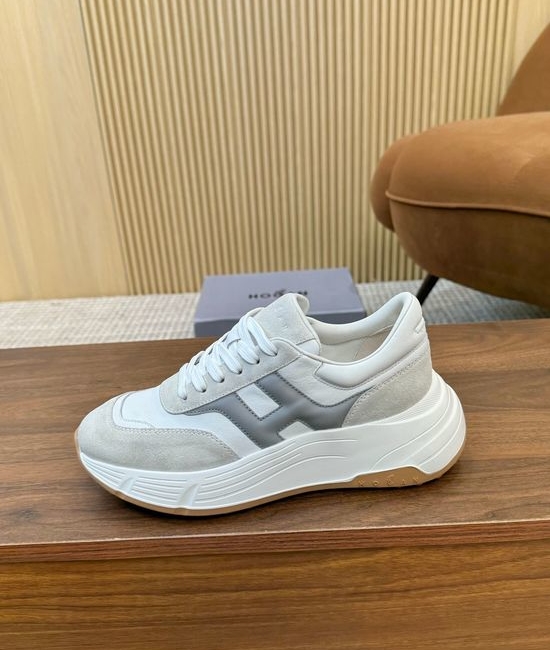 Hogan Color-Block Thick-Soled Sneakers with Striped Design
