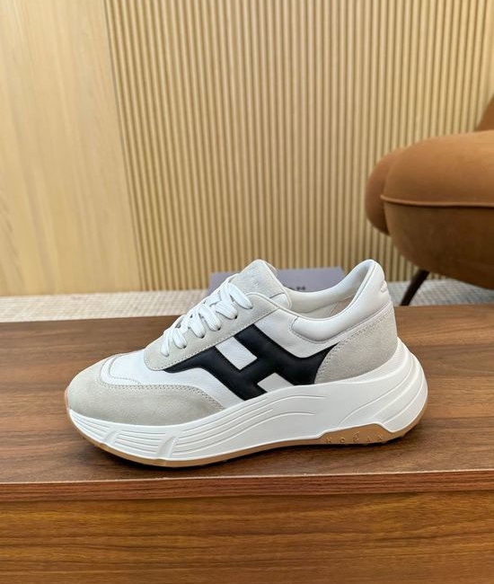 Hogan Color-Block Thick-Soled Sneakers with Striped Design