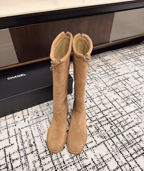 Chanel Suede Color Block Slip On Riding Ankle Boots