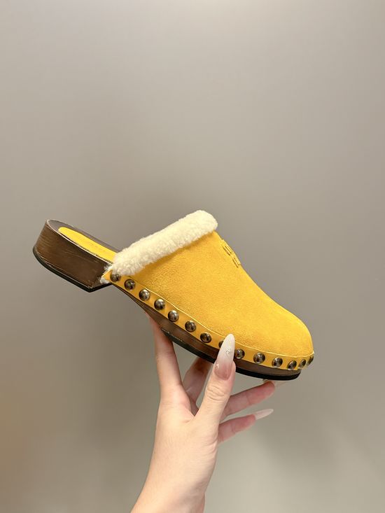 Miu Miu Cozy Half-Pack Wool Slippers with Retro Charm
