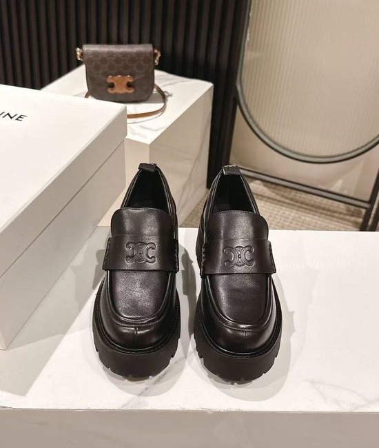 Celine Premium Leather Thick Sole Elevated Loafer Shoes