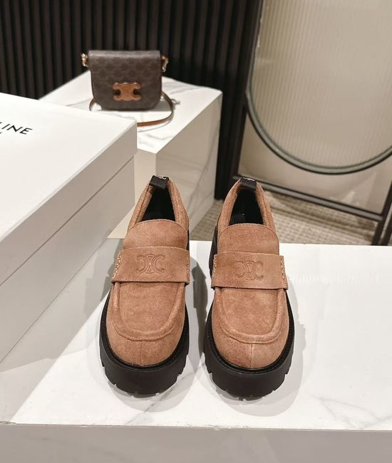 Celine Premium Leather Thick Sole Elevated Loafer Shoes