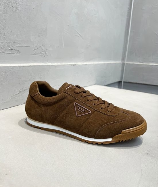 Prada Premium Leather Casual Comfortable Walking Sneakers