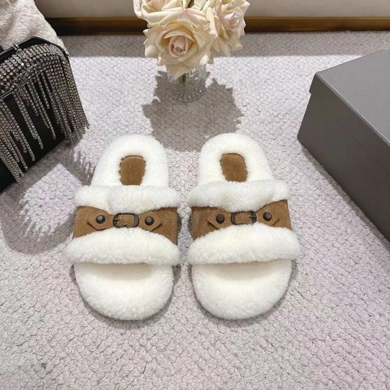 Balenciaga Suede Upper Lined Fuzzy Warm Home Slippers