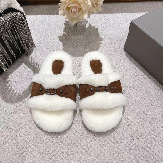 Balenciaga Suede Upper Lined Fuzzy Warm Home Slippers