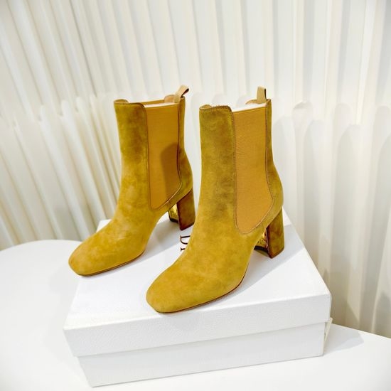 Christian Dior CD Patent Leather Ankle Boots with Side Zipper