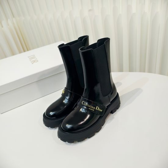 Christian Dior CD Chelsea Boots with Rubber Sole and Buckle Decor