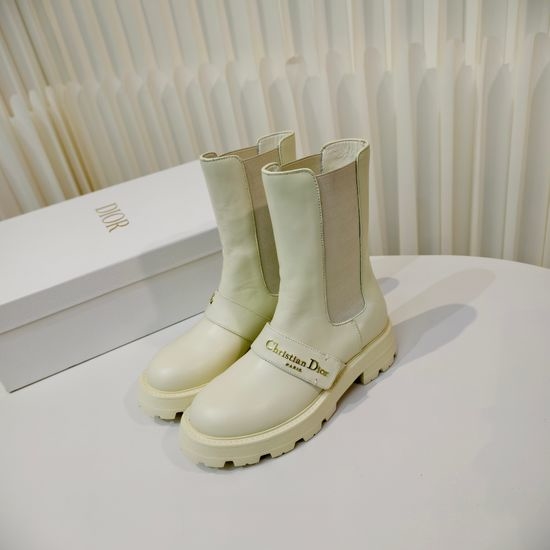 Christian Dior CD Chelsea Boots with Rubber Sole and Buckle Decor