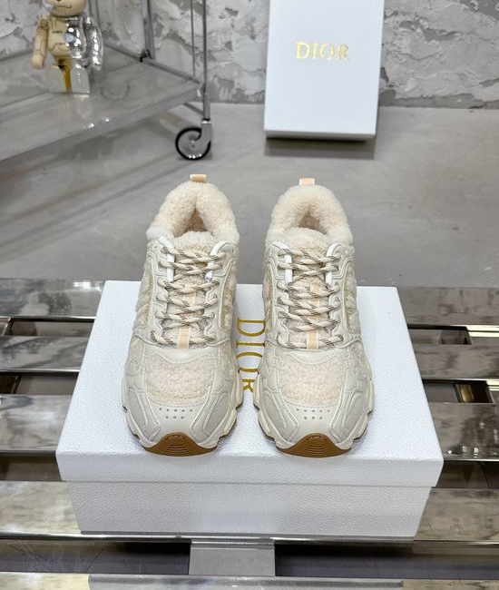 Christian Dior CD Soft Sole Casual Leather Mesh Warm Comfortable Walking Sneakers