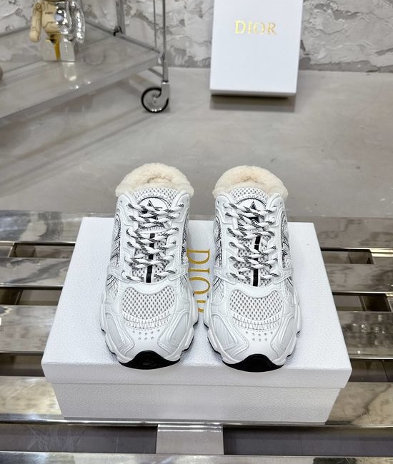 Christian Dior CD Soft Sole Casual Leather Mesh Warm Comfortable Walking Sneakers