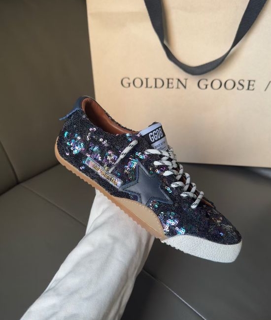 Golden Goose GGDB Color-Block Black Sequin Classic Comfortable Daily Walking Shoes